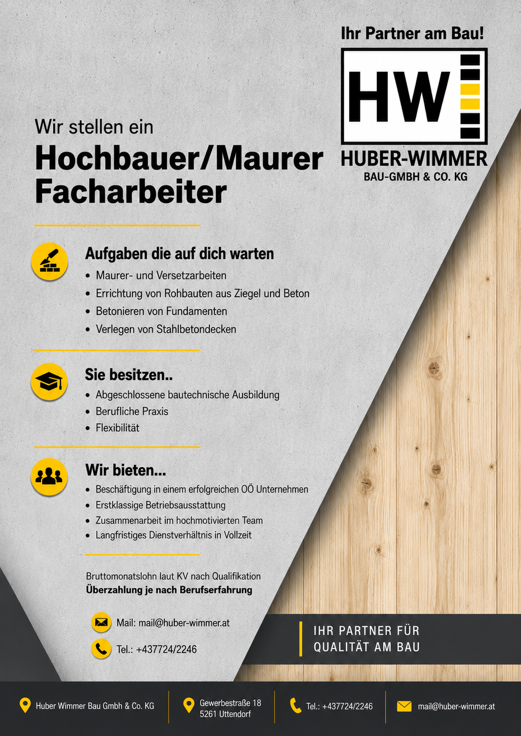 Stellenanzeige Maurer NEU